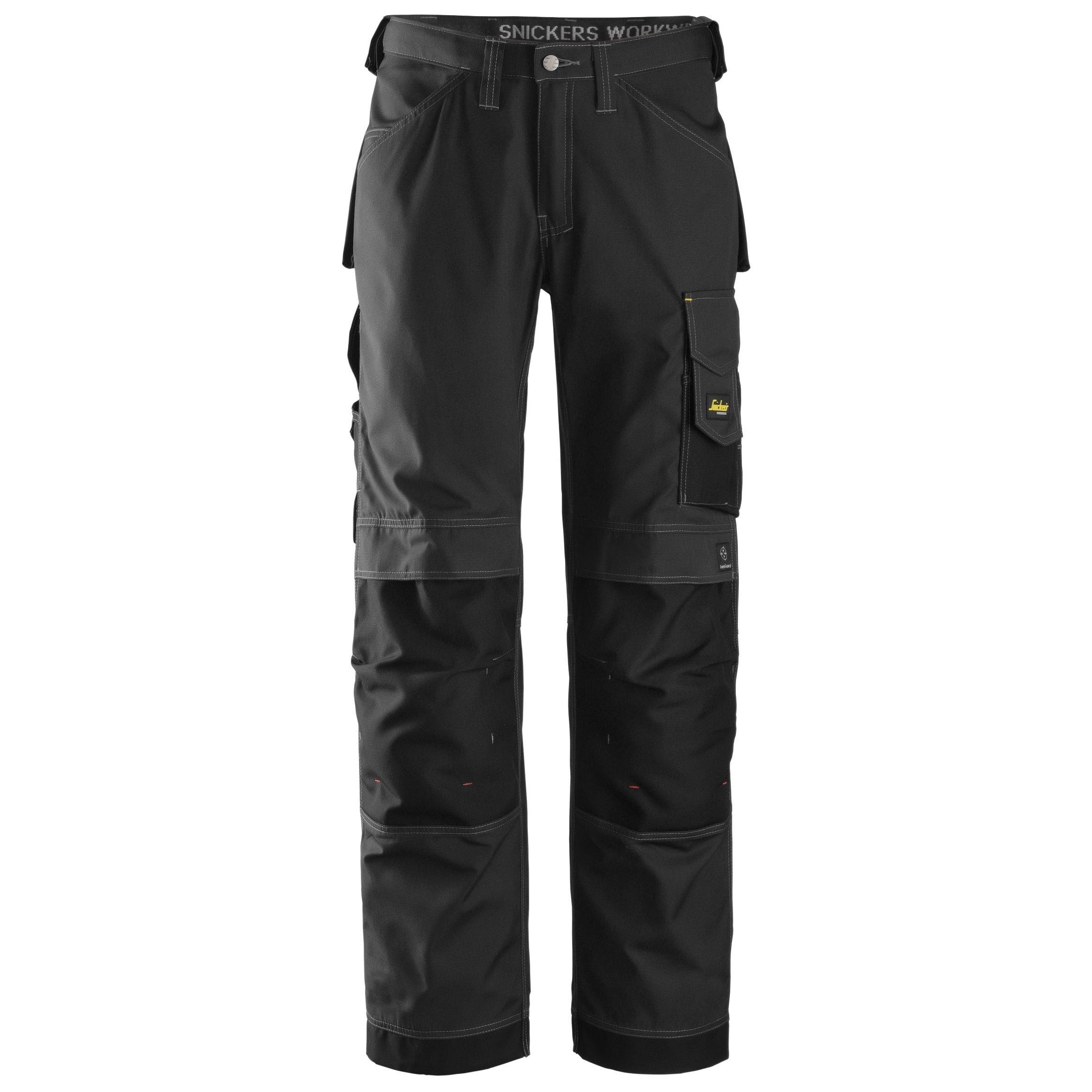 Snickers Rip-Stop Craftsmen Work Pants EN 14404 Black Reinforced Durable Trousers